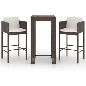 Ebern Designs Garden Bar Set with Cushions Patio Brown 110.5cm H X 60.5cm W X 60.5cm D Ebern Designs Garden Bar Set with Cushions Patio Brown 110.5cm H X 60.5cm W X 60.5cm D