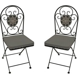 ClassicLiving Spivey Folding Patio Dining Chair with Cushion Black 96cm H X 40cm W X 47cm D ClassicLiving Spivey Folding Patio Dining Chair with Cushion Black 96cm H X 40cm W X 47cm D