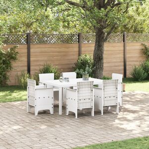 Latitude Run 7 Piece Garden Dining Set Poly Rattan White 73cm H x 150cm W x 100cm D Latitude Run 7 Piece Garden Dining Set Poly Rattan White 73cm H x 150cm W x 100cm D