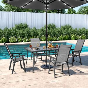 Rosalind Wheeler Aamorah 4 Seater Dining Set Grey/Black 4 Rosalind Wheeler Aamorah 4 Seater Dining Set Grey/Black 4