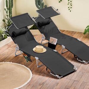 Dakota Fields 63cm Long Reclining Sun Lounger Set with Cushions Black 90cm H X 63cm W X 195cm L Dakota Fields 63cm Long Reclining Sun Lounger Set with Cushions Black 90cm H X 63cm W X 195cm L