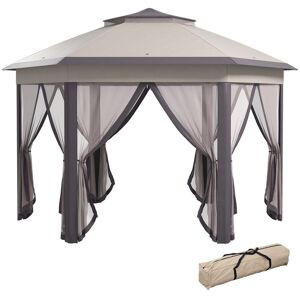 Dakota Fields Milanna 3m x 4m Metal Patio Gazebo Beige 405cm W X 405cm D X 285cm H Dakota Fields Milanna 3m x 4m Metal Patio Gazebo Beige 405cm W X 405cm D X 285cm H