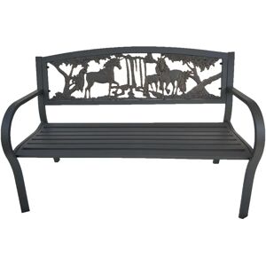 Gardeco Unicorn Themed Steel and Cast Iron Bench brown 48.5 H x 127.0 W x 86.5 D cm