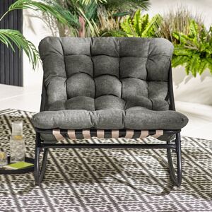 17 Stories Sajata Garden Lounge Rocking Chair - Modern Style Patio Grey 74cm H X 78cm W X 266.7cm D 17 Stories Sajata Garden Lounge Rocking Chair - Modern Style Patio Grey 74cm H X 78cm W X 266.7cm D