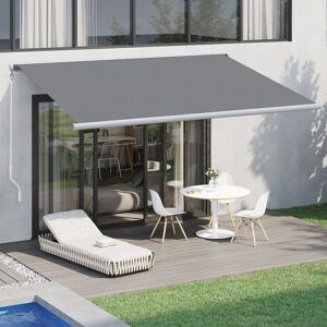 Dakota Fields Arianis Sunshade 3m W x 4m D Retractable Patio Awning Grey 150cm H X 395cm W X 300cm D Dakota Fields Arianis Sunshade 3m W x 4m D Retractable Patio Awning Grey 150cm H X 395cm W X 300cm D