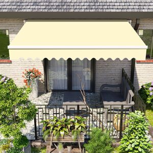 Dakota Fields Deweyville Retractable Patio Awning Cream/White 350cm W x 250cm D Dakota Fields Deweyville Retractable Patio Awning Cream/White 350cm W x 250cm D