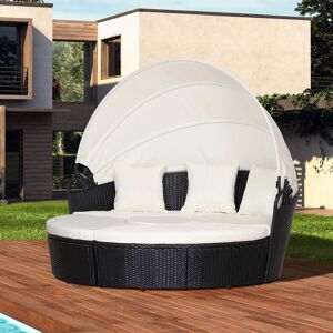 Latitude Run Hoffer 60Cm Wide Outdoor Garden Daybed with Cushions Black 147cm H X 175cm W X 60cm D Latitude Run Hoffer 60Cm Wide Outdoor Garden Daybed with Cushions Black 147cm H X 175cm W X 60cm D