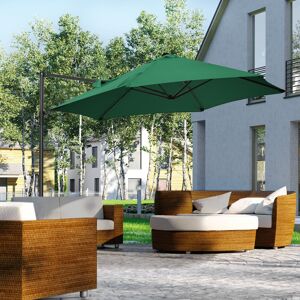 Dakota Fields Braiya 3m Cantilever Parasol Green 245cm H X 256cm W X 256cm D Dakota Fields Braiya 3m Cantilever Parasol Green 245cm H X 256cm W X 256cm D