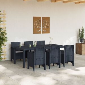 Latitude Run 7 Piece Garden Dining Set With Cushions Poly Rattan Anthracite/Grey 73cm H x 200cm W x 100cm D Latitude Run 7 Piece Garden Dining Set With Cushions Poly Rattan Anthracite/Grey 73cm H x 200cm W x 100cm D