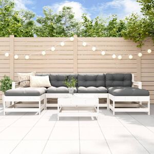 Lily Manor 7 Piece Garden Lounge Set Solid Wood Pine Grey/White 70.5cm H X 66cm W X 62cm D Lily Manor 7 Piece Garden Lounge Set Solid Wood Pine Grey/White 70.5cm H X 66cm W X 62cm D