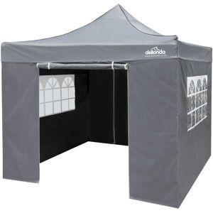 Dellonda Premium 2m x 2m Steel Pop-Up Gazebo Grey 200cm W X 200cm D Dellonda Premium 2m x 2m Steel Pop-Up Gazebo Grey 200cm W X 200cm D