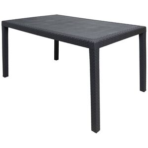 Dakota Fields Portici Rectangular Dining Table, Rattan Effect Multipurpose Garden Table, 150X90H72 Cm Anthracite 72cm H X 90cm W X 150cm L Dakota Fields Portici Rectangular Dining Table, Rattan Effect Multipurpose Garden Table, 150X90H72 Cm Anthracite 72cm H X 90cm W X 150cm L