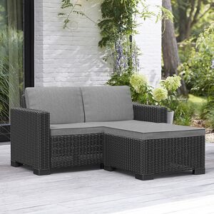 Keter California 2 Seater Outdoor Chaise Lounge Garden Furniture Set Grey 71.5cm H X 83cm W X 83cm L Keter California 2 Seater Outdoor Chaise Lounge Garden Furniture Set Grey 71.5cm H X 83cm W X 83cm L