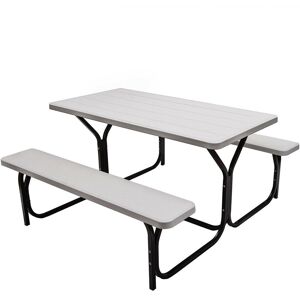 Dakota Fields Erwinville Rectangular 3 - Piece 2 - Person 137Cm L Outdoor Picnic Table White Dakota Fields Erwinville Rectangular 3 - Piece 2 - Person 137Cm L Outdoor Picnic Table White