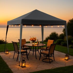 Dakota Fields Odakotah Easy Up Outdoor Garden 3m Gazebo Grey 295cm W X 295cm D Dakota Fields Odakotah Easy Up Outdoor Garden 3m Gazebo Grey 295cm W X 295cm D