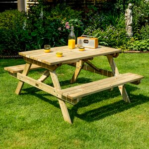 Rowlinson 4ft Picnic Bench in Natural Timber - Picnic Bench Rowlinson 4ft Picnic Bench in Natural Timber - Picnic Bench