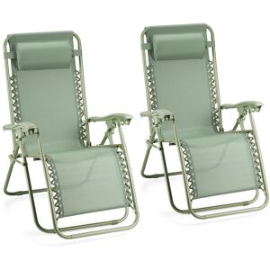 VonHaus Verona Folding Zero Gravity Sun Lounger Sage Green 110cm H X 65cm W X 90cm D VonHaus Verona Folding Zero Gravity Sun Lounger Sage Green 110cm H X 65cm W X 90cm D