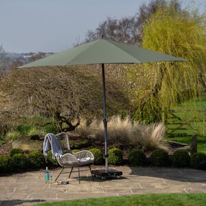 Sol 27 Outdoor Hatten Riva Traditional Round Parasol Olive 262cm H x 350cm W x 350cm D Sol 27 Outdoor Hatten Riva Traditional Round Parasol Olive 262cm H x 350cm W x 350cm D