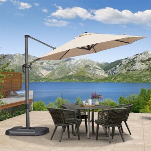 Blue Elephant Balvin 3m Cantilever Parasol Beige 274cm H X 305cm W X 305cm D Blue Elephant Balvin 3m Cantilever Parasol Beige 274cm H X 305cm W X 305cm D