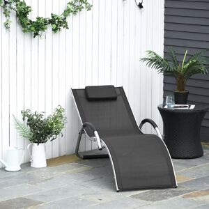 Ebern Designs Camaryn Sun Lounger Silver;Black 65cm H X 60cm W X 160cm L Ebern Designs Camaryn Sun Lounger Silver;Black 65cm H X 60cm W X 160cm L