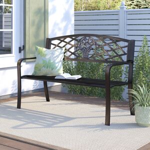 Sol 27 Outdoor Aamari Rose Insert Steel Bench Bronze 86.5cm H X 127.5cm W X 60cm D Sol 27 Outdoor Aamari Rose Insert Steel Bench Bronze 86.5cm H X 127.5cm W X 60cm D