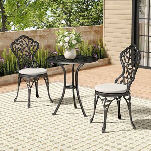 Astoria Grand Kerley 2 - Person 54cm Long Bistro Set with Cushions Black 2 Astoria Grand Kerley 2 - Person 54cm Long Bistro Set with Cushions Black 2