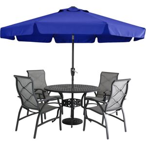 Dakota Fields Valance Patio Umbrella For Outdoor Table Market -8 Ribs (2.7M, Light Beige) Blue 240cm H X 270cm W X 5cm D Dakota Fields Valance Patio Umbrella For Outdoor Table Market -8 Ribs (2.7M, Light Beige) Blue 240cm H X 270cm W X 5cm D
