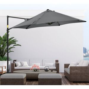 Dakota Fields Braiya 3m Cantilever Parasol Dark Grey 245cm H X 256cm W X 256cm D Dakota Fields Braiya 3m Cantilever Parasol Dark Grey 245cm H X 256cm W X 256cm D