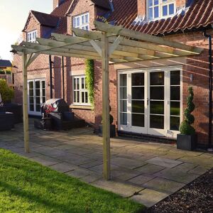 Dakota Fields Pollitt Solid Wood Pergola brown 277.0 H x 240.0 W x 240.0 D cm