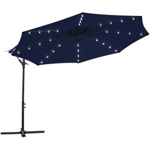 Dakota Fields Oullins 3m Cantilever Parasol with Lights Blue 300cm W X 300cm D Dakota Fields Oullins 3m Cantilever Parasol with Lights Blue 300cm W X 300cm D