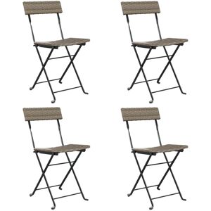 Latitude Run Folding Bistro Chairs 4 Pcs Black Poly Rattan And Steel Grey 40cm W X 45cm D Latitude Run Folding Bistro Chairs 4 Pcs Black Poly Rattan And Steel Grey 40cm W X 45cm D