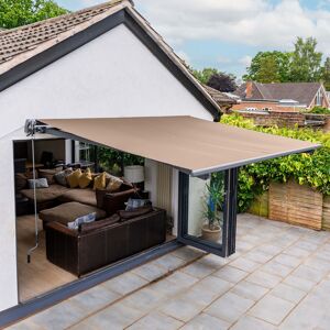 Dakota Fields 3m x 2.5m LED Retractable Awning Beige 20cm H X 300cm W X 250cm D Dakota Fields 3m x 2.5m LED Retractable Awning Beige 20cm H X 300cm W X 250cm D
