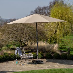 Sol 27 Outdoor Hatten Riva Traditional Round Parasol Taupe 262cm H x 350cm W x 350cm D Sol 27 Outdoor Hatten Riva Traditional Round Parasol Taupe 262cm H x 350cm W x 350cm D