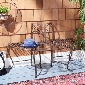Lark Manor Abia Wrought Iron Outdoor Tree Bench Brown 78.11cm H X 127cm W X 59.69cm D Lark Manor Abia Wrought Iron Outdoor Tree Bench Brown 78.11cm H X 127cm W X 59.69cm D