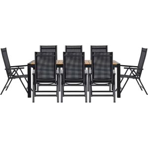 Dakota Fields Saqlain 8 Seater Dining Set gray/brown