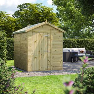 Powersheds 8 x 6ft Premium Pressure Treated Timber Windowless Apex Garden Shed Green;Beige 191.4cm W X 270.4cm D X 238.4cm H Powersheds 8 x 6ft Premium Pressure Treated Timber Windowless Apex Garden Shed Green;Beige 191.4cm W X 270.4cm D X 238.4cm H