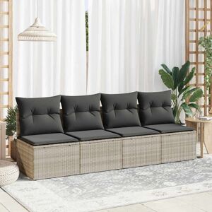 House of Hampton 2-Piece Garden Sofa Set with Cushions Poly Rattan Acacia Light Grey/Dark Grey House of Hampton 2-Piece Garden Sofa Set with Cushions Poly Rattan Acacia Light Grey/Dark Grey