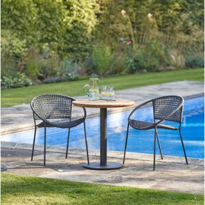 George Oliver Duplantis Round 2 - Person 70cm Long Bistro Set with Cushions Black 2 George Oliver Duplantis Round 2 - Person 70cm Long Bistro Set with Cushions Black 2