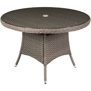 Rosalind Wheeler Damire Round Outdoor Dining Table Brown 74 cm H x 110 cm L x 110 cm D Rosalind Wheeler Damire Round Outdoor Dining Table Brown 74 cm H x 110 cm L x 110 cm D