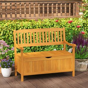 House of Hampton 125L Outdoor Storage Bench Deck Box Patio Acacia Wood Storage Loveseat Yellow 90cm H X 107cm W X 59cm D House of Hampton 125L Outdoor Storage Bench Deck Box Patio Acacia Wood Storage Loveseat Yellow 90cm H X 107cm W X 59cm D