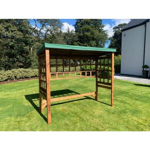 Ophelia & Co. Oakham 2.5m x 1m Wood Patio Gazebo Green 225cm W X 92cm D X 194cm H Ophelia & Co. Oakham 2.5m x 1m Wood Patio Gazebo Green 225cm W X 92cm D X 194cm H