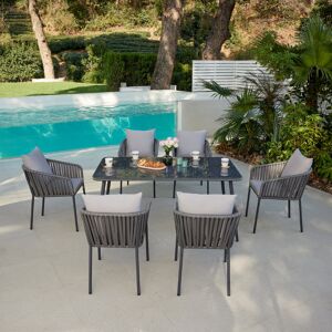 George Oliver Monastiri 6 - Person Garden Lounge Set with Cushions Grey 6 George Oliver Monastiri 6 - Person Garden Lounge Set with Cushions Grey 6