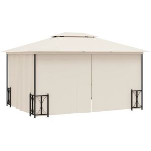 Dakota Fields Gazebo With Sidewalls&Double Roofs 3X4 M Anthracite Cream 400cm W X 300cm D X 265cm H Dakota Fields Gazebo With Sidewalls&Double Roofs 3X4 M Anthracite Cream 400cm W X 300cm D X 265cm H