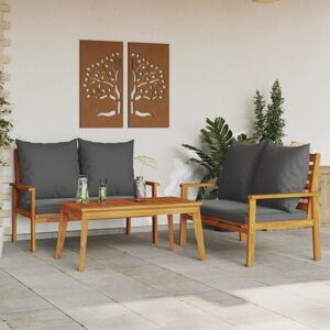 Brambly Cottage 3 Piece Garden Lounge Set With Cushions Solid Wood Acacia Grey Brambly Cottage 3 Piece Garden Lounge Set With Cushions Solid Wood Acacia Grey
