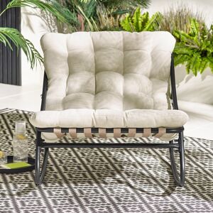 17 Stories Sajata Garden Lounge Rocking Chair - Modern Style Patio Cream 74cm H X 78cm W X 266.7cm D 17 Stories Sajata Garden Lounge Rocking Chair - Modern Style Patio Cream 74cm H X 78cm W X 266.7cm D