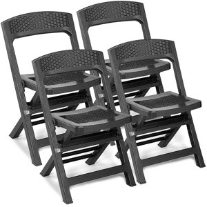 Marlow Home Co. Nickson Folding Patio Dining Dining Chairs Black 88cm H X 48cm W X 48cm D Marlow Home Co. Nickson Folding Patio Dining Dining Chairs Black 88cm H X 48cm W X 48cm D