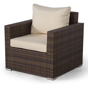 Dakota Fields Giardino Brown Rattan Armchair Outdoor Patio Garden Furniture With Cover Brown/Cream 78cm H X 80cm W X 80cm D Dakota Fields Giardino Brown Rattan Armchair Outdoor Patio Garden Furniture With Cover Brown/Cream 78cm H X 80cm W X 80cm D