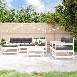 17 Stories 7 Piece Garden Lounge Set Solid Wood Pine Grey/White 70.5cm H X 66cm W X 62cm D 17 Stories 7 Piece Garden Lounge Set Solid Wood Pine Grey/White 70.5cm H X 66cm W X 62cm D