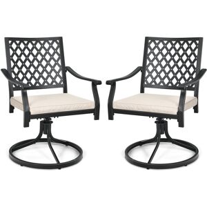 Marlow Home Co. Set Of 2 Outdoor Swivel Chair Patio Bistro Dining Chair Set W/ Soft Seat Cushion Black 89cm H X 58cm W X 58cm D Marlow Home Co. Set Of 2 Outdoor Swivel Chair Patio Bistro Dining Chair Set W/ Soft Seat Cushion Black 89cm H X 58cm W X 58cm D