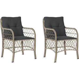 Marlow Home Co. Garden Chairs with Cushions Patio Chair Outdoor Chair Poly Rattan Light Grey/Anthracite 86cm H X 58.5cm W X 67cm D Marlow Home Co. Garden Chairs with Cushions Patio Chair Outdoor Chair Poly Rattan Light Grey/Anthracite 86cm H X 58.5cm W X 67cm D